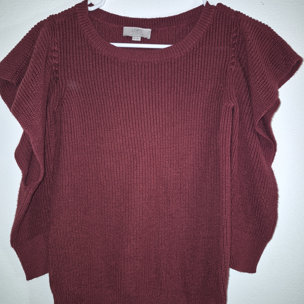 Loft Burgundy Knit Sweater